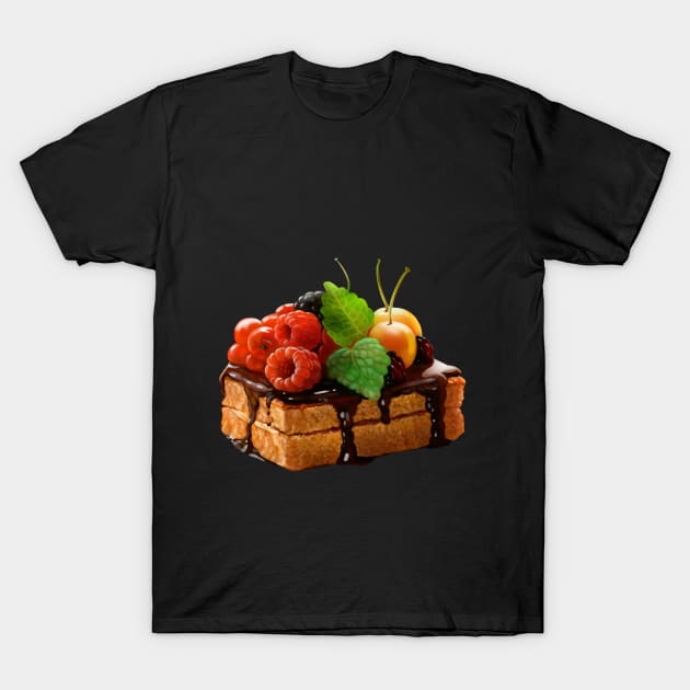 Cake with berries T-Shirt by Magical Forest